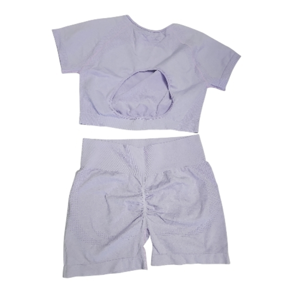 Lavender Women's Activewear Set Shorts And Top 3xl & 2xl NEW No Tags Plus Size - Picture 5 of 9